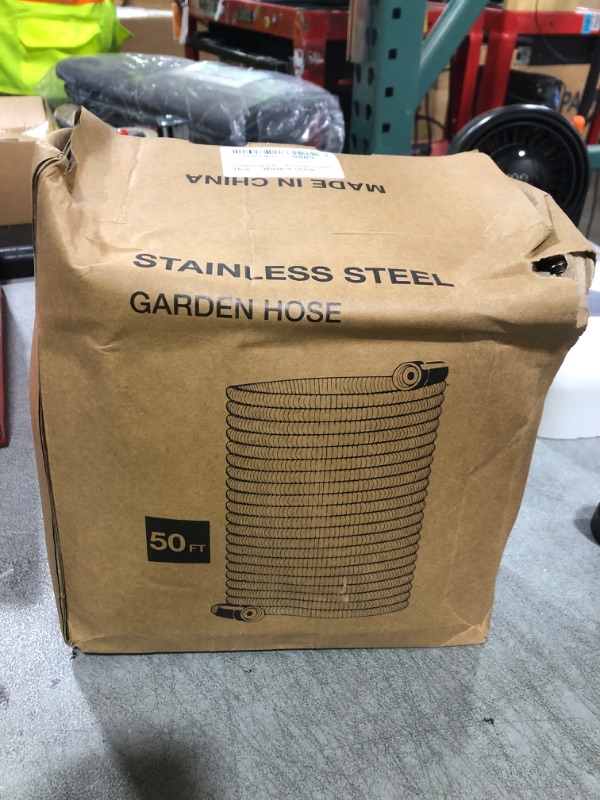 Photo 1 of Garden Hose 50 ft - Stainless Steel Water Hose 50ft with 10 Function Nozzle, No Kinks & No Tangles, Flexible, Lightweight, Puncture & Rust Proof Metal Garden Hose for Yard, RV, Garden, Outdoor