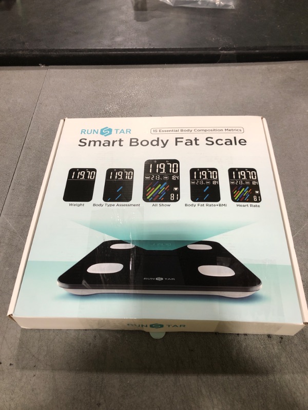 Photo 1 of Runstar Smart Scale for Body Weight and Fat Percentage, High Accuracy Digital Bathroom Scale with Large Display for BMI Heart Rate 15 Body Composition Analyzer Sync with Fitness App 400lb