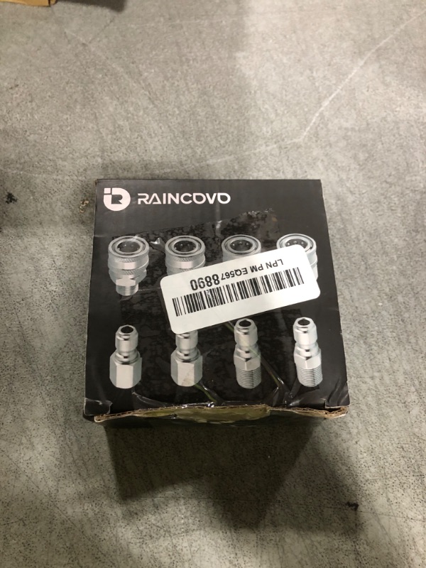 Photo 1 of Raincovo Pressure Washer Quick Connect 3/8 Inch, Pressure Washer Fittings, Stainless Steel Adapter Set, Female and Male Thread, 8 Pieces