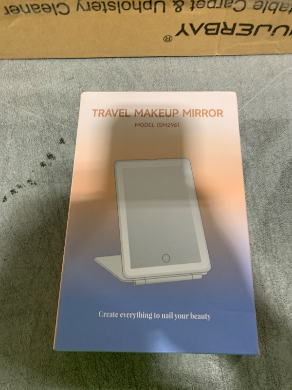 Photo 1 of FUNTOUCH Rechargeable Travel Makeup Mirror with 72 Led Lights, Portable Lighted Beauty Mirror, 3 Color Lighting, Dimmable Touch Screen, Tabletop LED Folding Cosmetic Vanity Mirror