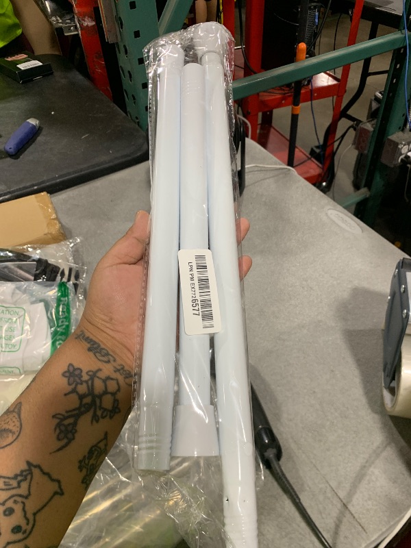 Photo 1 of MEXAU 2 Pack White Tension Curtain Rod for Windows 28 to 48 inch Adjustable Expandable Pressure Spring Curtain Rod No Drilling Curtain Rod for Bedroom Doorway Closet Door