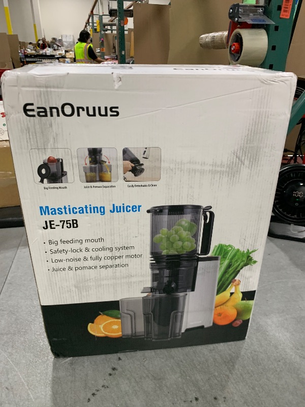 Photo 1 of Cold Press Juicer, 5.8" Wide Feed Chute Juice Extractor Machine with 400W, High Juice Yield, Slow Masticating Juicer for Whole Vegetables & Fruits, Metallic Silver
