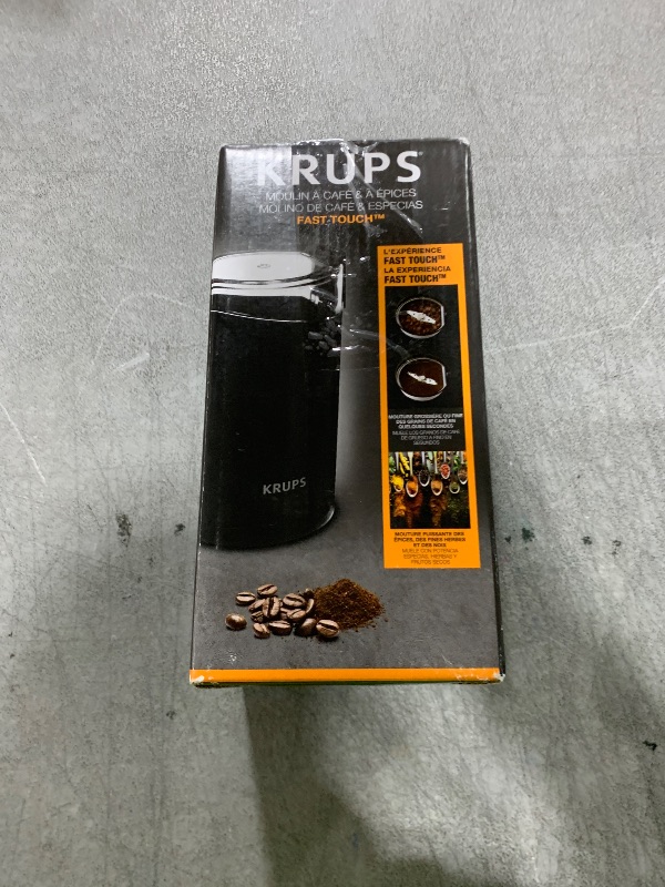 Photo 1 of KRUPS Precision Electric Coffee Grinders: 3 oz Capacity, 200W Motor, Stainless Steel Blades for Uniform Grinding of Coffee Beans, Herbs, Nuts, and Spice Grinder (Black)