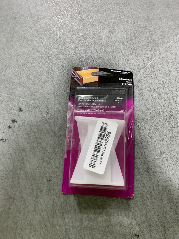 Photo 1 of Prime-Line R 7240 Drawer Side Track Brackets, White Nylon (1 Pair)