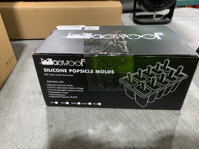 Photo 1 of Miaowoof Homemade Popsicle Molds, 10-Cav Non-BPA Silicone Ice Pop Maker, with 50 Sticks, 50 Bags, 10 Reusable Sticks, Funnel, Brush and Ice Pop Recipe (Red)