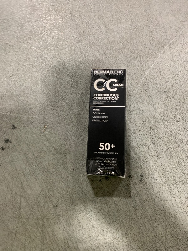 Photo 1 of Dermablend Continuous Correction Tone-Evening CC Cream Foundation SPF 50+, Full Coverage Foundation Makeup & Color Corrector, Non-Comedogenic