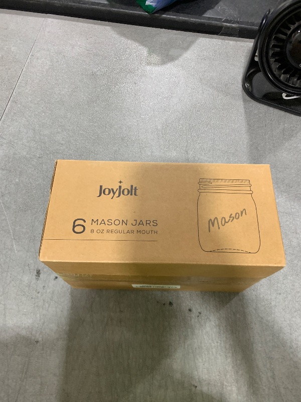 Photo 1 of JoyJolt 8 Oz Mason Jars With Lids, Labels and Measures! 6-Pack Regular Mouth Mason Jars, Glass Jar with Lid and Band. Airtight Canning Jars, Overnight Oats Jars, Salad Jars, Sourdough Starter Jar