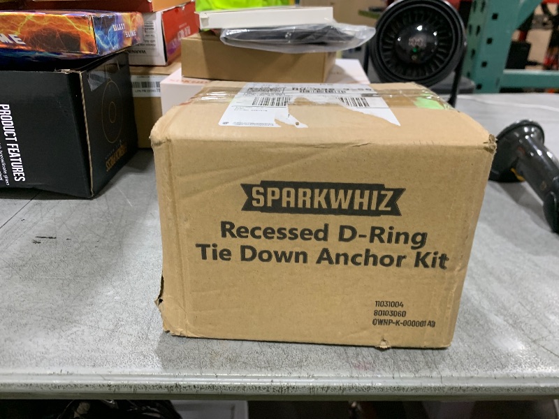 Photo 1 of SPARKWHIZ Recessed D-Ring Tie Down Anchor Kit, 4 Pack Trailer D Ring Tie Down Anchor Heavy Duty with Hole Saw Drill for Trailer Cargo Truck Flatbed Pickup (6,000 lb. Capacity)