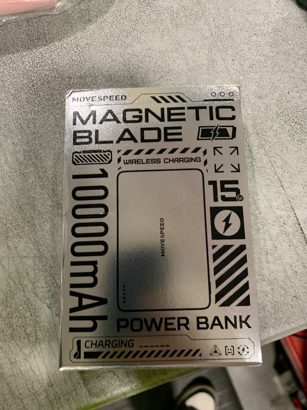 Photo 1 of MOVE SPEED 0.5'' 10,000mAh Magnetic Power Bank, Alloy-Design MagSafe Portable Charger,Fast Charging Magsafe Battery Pack for iPhone 16/15/14/13/12,Travel Essential,Glacier Gray