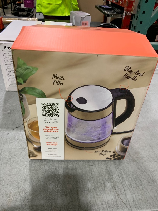Photo 1 of Speed-Boil Electric Kettle For Coffee & Tea - 1.7L Water Boiler 1500W, Borosilicate Glass, Easy Clean Wide Opening, Auto Shut-Off, Cool Touch Handle, LED Light. 360° Rotation, Boil Dry Protection