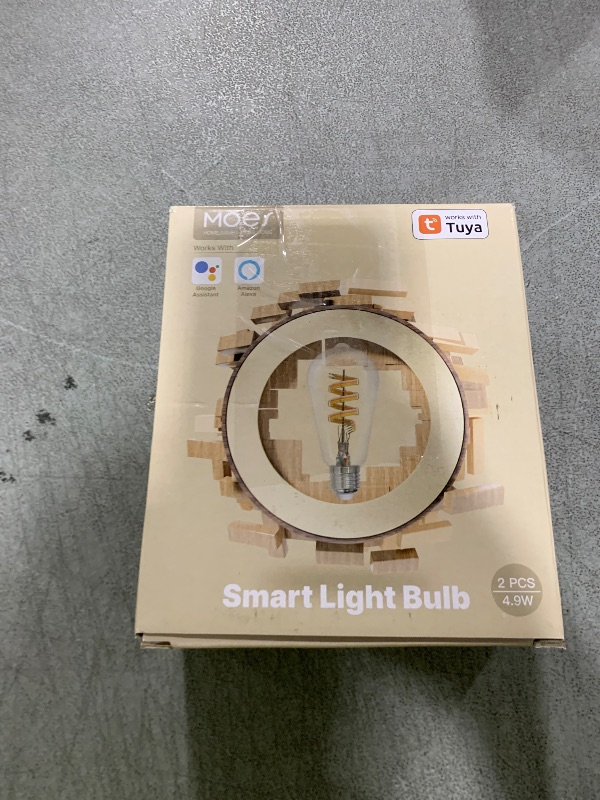 Photo 1 of MOES Smart ST64 Edison LED Light Bulbs, Color Changing WiFi ST21 Smart Bulbs, 2700K-6500K CW& RGB Dimmable, Smart Life Remote Control, Work with Alexa/Google Home, 470lm 5W (40W Equivalent) 2 Pack
