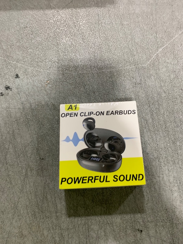 Photo 1 of Hijoxp Open Ear Earbuds Lightweight Comfort Clip Wireless Earbuds Sweat Resistant Bluetooth Headphones Sport Headphones for Workouts and Running with Dual Digital Display 44H Playtime IPX7 Waterproof