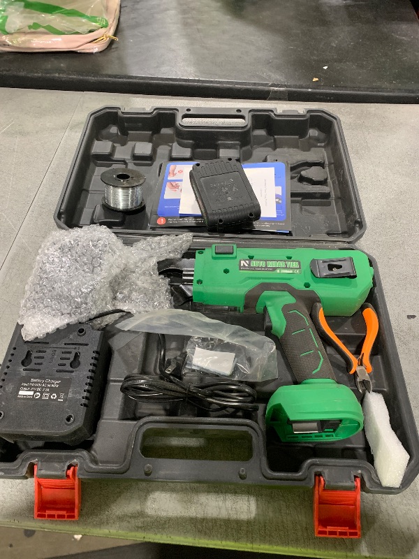 Photo 1 of NEWTRY Cordless Rebar Tie Automatic Rebar Tying Gun Portable Steel Tie Tool with 2pcs 2000mAh Rechargeable Batteries for ?0.3"-1.33" Rebar