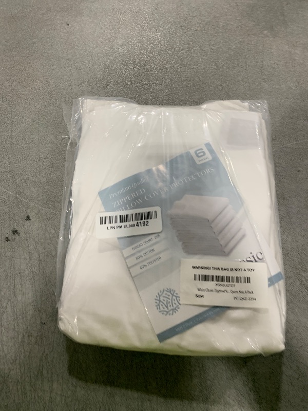 Photo 1 of White Classic Pillow Cases Queen Size Set of 6-20 x 30 Ultra-Soft Queen Pillow Protectors with Zipper, 200 Thread Count, Envelope Closure, Pillow Shams