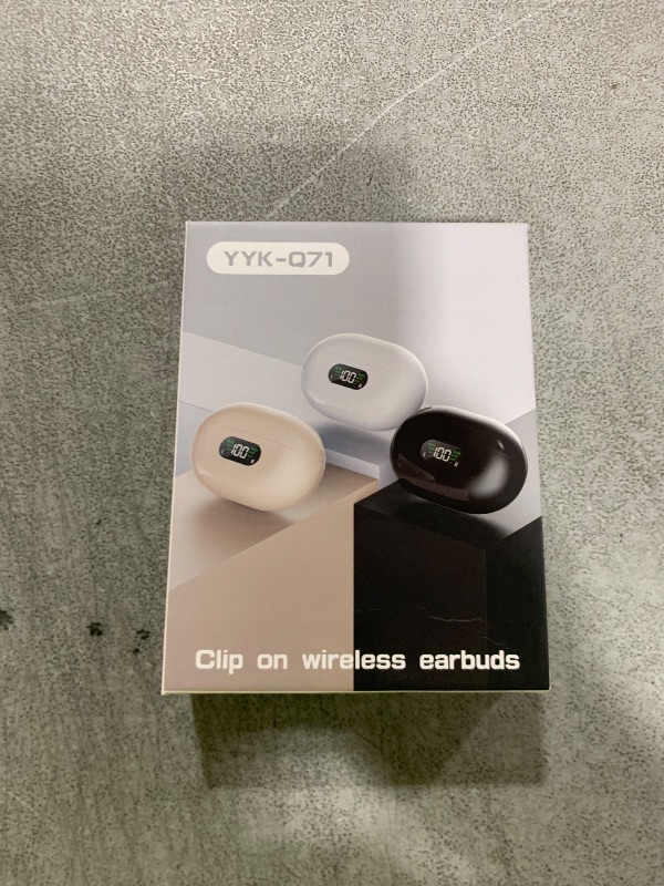 Photo 1 of Clip On Earbuds Bluetooth 5.3 Wireless Earbuds Open Ear Bone Conduction Headphones Sport Earphones with LED Digital Display Charging Case Built-in Mic IPX7 Waterproof for Running Fitness Black Orange