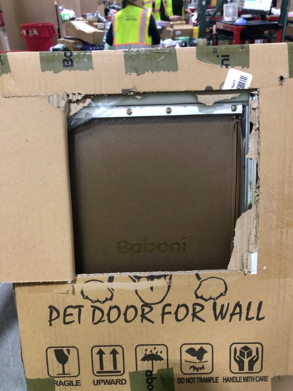 Photo 1 of Baboni Pet Door for Wall, Steel Frame and Telescoping Tunnel, Aluminum Lock, Double Flap Dog Door and Cat Door, Strong and Durable (Pets Up to 40 Lb) -Medium