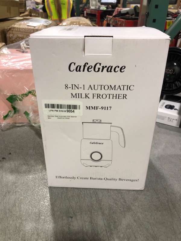 Photo 1 of CafeGrace 8-IN-1 Milk Frother and Steamer, 21oz/600ml Split Stainless Steel Automatic Hot and Cold Foam Maker and Milk Steamer for Latte, Cappuccino, Macchiato, Hot Chocolate, Hot Milk