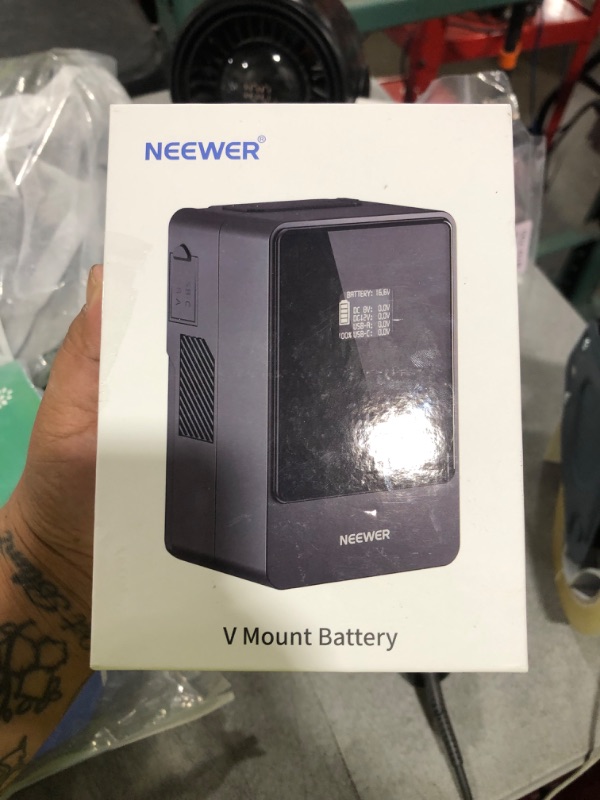 Photo 1 of Neewer Mini V Mount Battery 6800mAh 99Wh 14.5V, Mini V Lock Battery with 65W PD Type C/D Tap/BP/USB A/Dual DC Port/OLED Display for Video Camera Camcorder Compatible with SmallRig BMPCC 4k 6k, PS099E