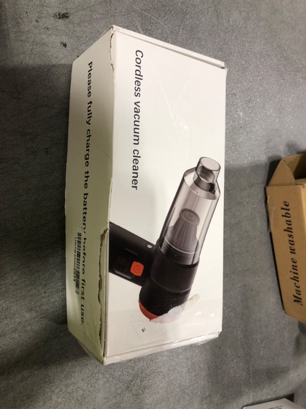Photo 1 of VNOST Car Vacuum Portable Cordless, Handheld Vacuum Cordless with 30000PA Suction, 130000RPM, 6800mAh Battery, 10 Nozzles, Rubber Paint Material for Car, Home, Pet Cleaning?Black Orange?