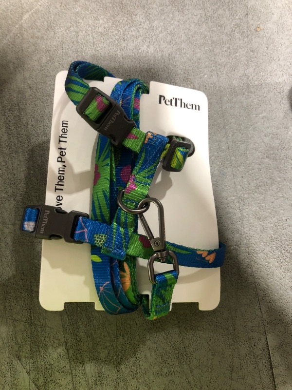 Photo 1 of Cat Harness and Leash Set - Escape Proof Adjustable Cat Harness, Comfortable Soft Lightweight, Use Safe & Easy, Walking Travel Kitten Harness for Small Medium Large Cats (Hawaii Green)