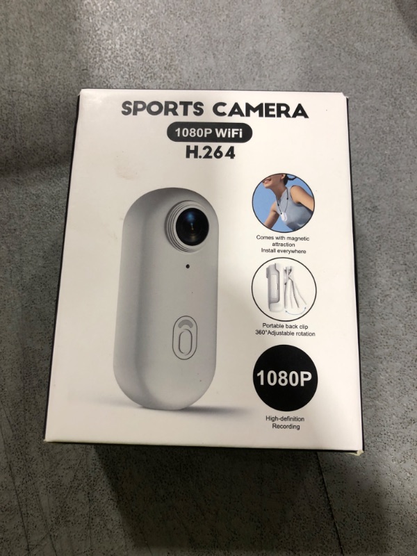 Photo 1 of H7 64GB 1080P Thumb Action Camera, Mini Body Cameras, Wearable Pocket Vlogging Camera with Magnetic Lanyard, Small Portable Camcorder Helmet Cam for Work, Cycling, Travel, Pet Walking