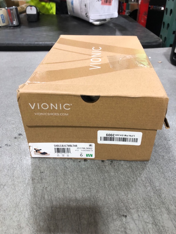 Photo 1 of Vionic Sable Strappy Sandals Black Tmb Leather 6 W