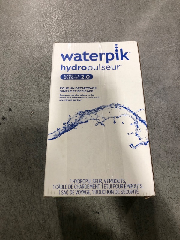 Photo 1 of Waterpik Cordless Advanced 2.0 Water Flosser For Teeth, Gums, Braces, Dental Care With Travel Bag and 4 Tips, ADA Accepted, Rechargeable, Portable, and Waterproof, White WP-580, Packaging May Vary