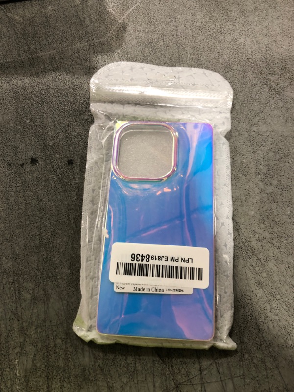 Photo 1 of BANAILOA Compatible with 15 Pro Case Rectangle Sparkle,Colorful Blue-Ray Laser Holographic Cute Case Soft TPU Protective Slim Phone Cover Designed for 15 Pro - 6.1 inch (Blue Light)