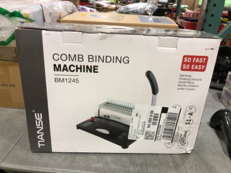 Photo 1 of TIANSE Binding Machine, 21-Holes, 450 Sheets, Comb Binding Machines with Starter Kit 100 PCS 3/8'' Comb Binding Spines, Comb Binder Machine Book Maker Perfect for Letter Size, A4, A5 or Smaller Sizes