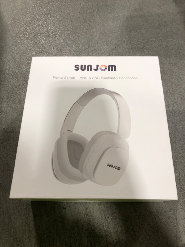 Photo 1 of Active Noise Cancelling Headphones, Wireless Bluetooth Over Ear Headphones, 130H Playtime, Hi-Res Audio, Deep Bass, Foldable Overhead Headset Comfort for Home Office Travel (White)
