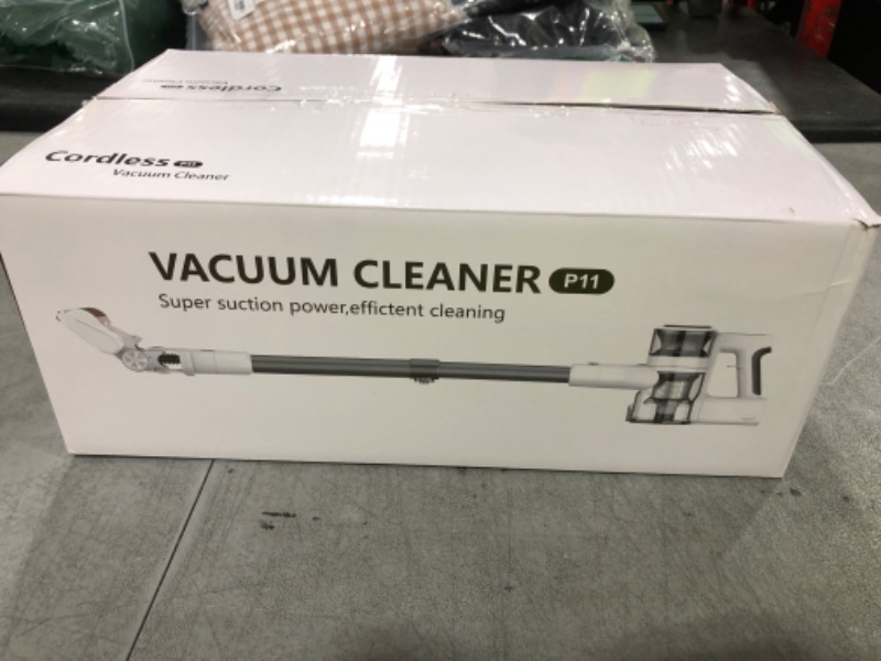 Photo 1 of Ljuren Vacuum Cleaners for Home, 80,000PRM Powerful Motor Cordless Vacuum with Removable 2200mAH Battery up to 35 Mins Worktime, 2 Adjustable Modes and Detachable Parts Stick Vacuum (Bright White)