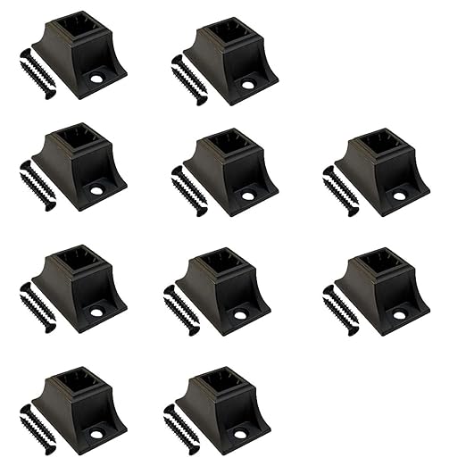 Photo 1 of 1/2" Iron Baluster Level Shoes Flat Base Shoe Stair Parts with Screw for Indoor Stairs Satin Black?20 pack 