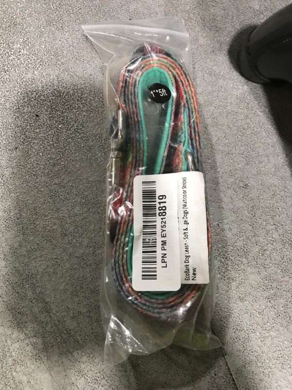 Photo 1 of EcoBark Dog Leash - Soft & Reflective Comfort Leash with Padded Handle - Safe, Strong, & Durable for Small, Medium or Large Dogs (Multicolor Stripe)