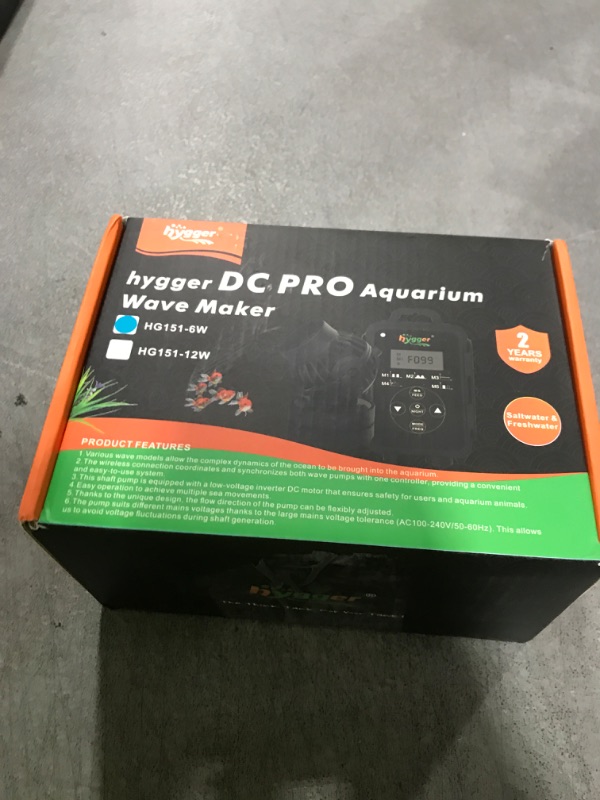 Photo 1 of hygger Aquarium Wave Maker with Intelligent Controller, 5 Wave Modes Adjustable Water Flow, Magnetic DC 12V Quiet Aquarium Powerhead for Freshwater Saltwater Coral Reef Tank, 1500GPH