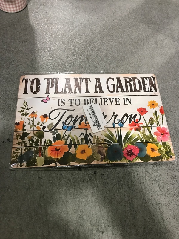 Photo 1 of Bestylez Gardening Gifts Vintage Gardening Sign To Plant A Garden is To Believe Tomorrow Tin Sign for Home Garden Greenhouse Living Room Bedroom Outdoor Yard Backyard Decor 8X12 Inch (3366)