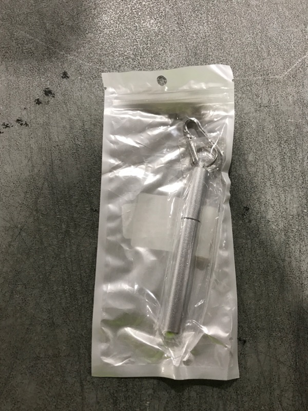 Photo 1 of Foweroty Metal Straws Reusable?Collapsible Stainless Steel Straw?Cruise Ship Essentials?Equipped with Silicone Straw Tip?Cleaning Brush and Keychain?Easy to Carry and Clean?Silver?