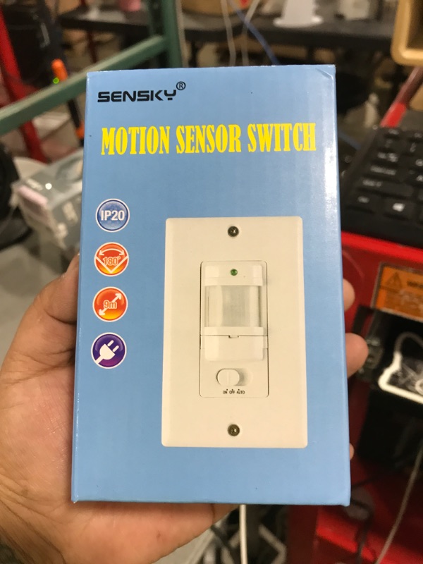 Photo 1 of Sensky BS033C 110v Motion Sensor Light Switch, 180 Degree View Occupancy Sensor Switch, Wall Sensor Switch Light Sensor,Single Pole (Neutral Wire Required), White