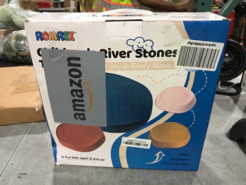 Photo 1 of Balance Stepping Stones for Kids - romrex 5pcs Vibrant and Nature-Themed Balance Stones to Encourage Toddler Balance & Gross Motor Skills with Rubber Bottom and Embossed Surface
