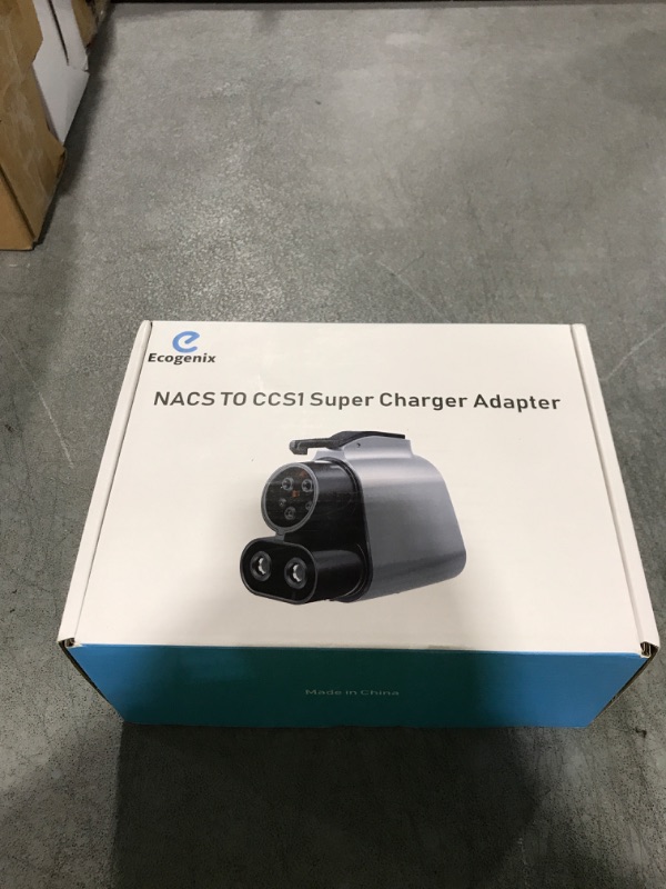 Photo 1 of Ecogenix Tesla Supercharger to CCS1 Charger Adapter, Max 500A 1000V NACS to CCS EV Fast Charge Adapter Compatible with Tesla Supercharger - for Ford, Rivian, GM, Volvo, Nissan, MB, EVs Only(Sliver)