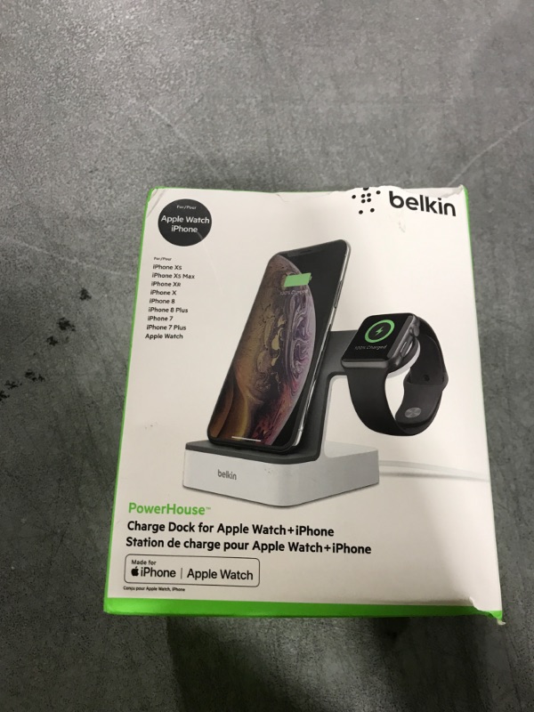 Photo 1 of Belkin 2-In-1 Iphone & Apple Watch Charging Dock - Powerhouse Charging Station + Apple Watch Charging Stand - Designed For Iphone 6/7/8/X/Xs/Xr/Xs Max, Apple Watch Series 4, 3, 2, & 1