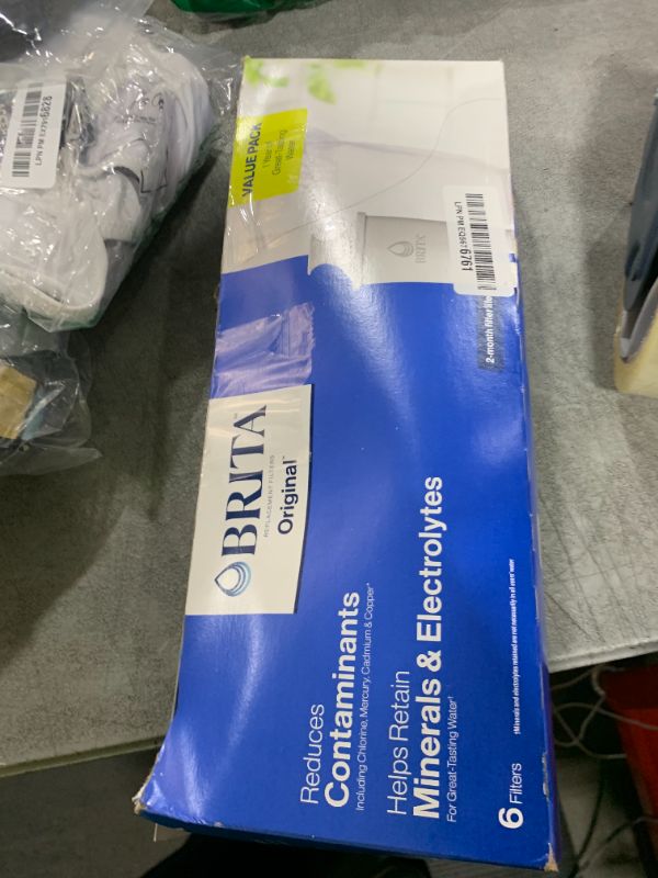 Photo 1 of Brita Standard Water Filter for Pitchers and Dispensers, Reduces Copper, Cadmium and Mercury Impurities, Lasts Two Months or 40 Gallons, Includes 6 Filters for Pitchers