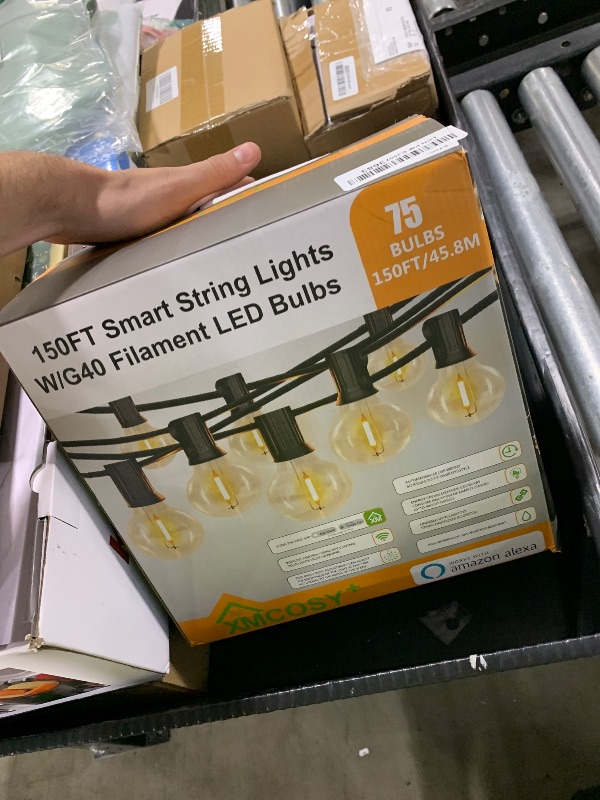 Photo 1 of XMCOSY+ Smart Outdoor String Lights, 150Ft G40 Globe Patio Lights with 75 LED Bulbs, WiFi & APP Control, Work with Alexa, Extendable Waterproof Dimmable LED String Lights for Outside, Porch, Cafe