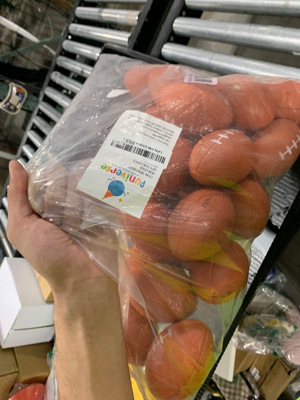 Photo 1 of Funiverse 25-Pack 4-Inch Mini Foam Football Stress Balls, Soft Squeeze Toys for Tailgating, Sports Party Favors, Team Giveaways, Brown