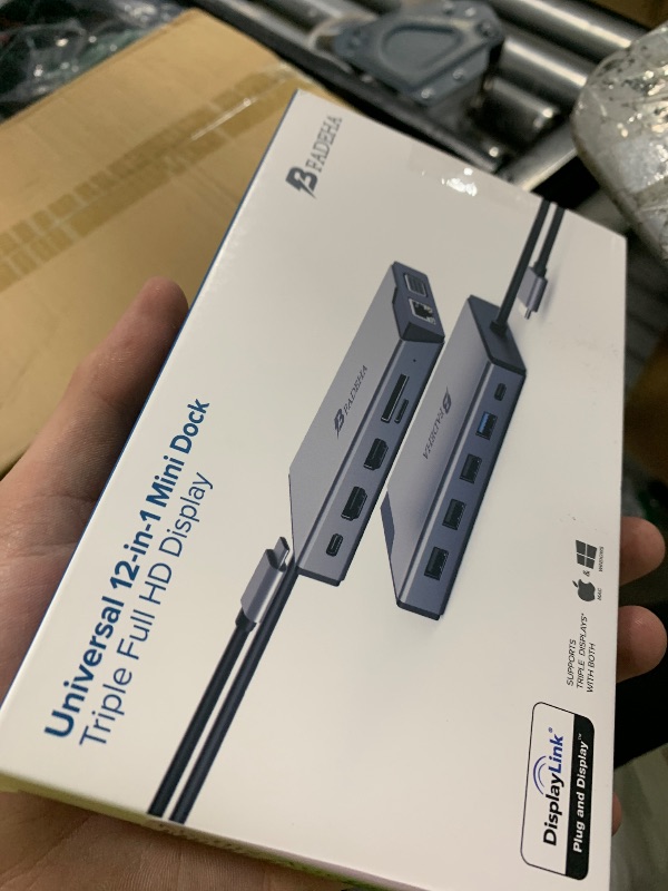 Photo 1 of 2024 Latest Version Displaylink Adapter Triple Monitor HDMI Display Docking Station for MacBook M1/M2/M3/Windows, USB C Laptop Computer Docking Station HDMI Splitter Extender VGA USB 3.0 Ethernet