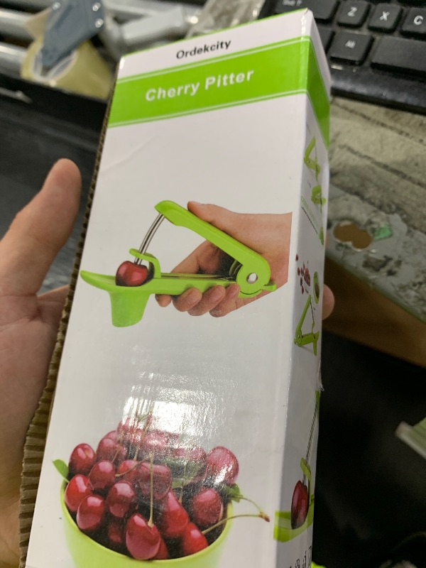 Photo 1 of Cherry Pitter - Ordekcity Stainless Steel Cherries Corer Pitter Tool with Hand-held Push Design, Save Time & Space for Making Cherry Jam with Lock Design(Black)