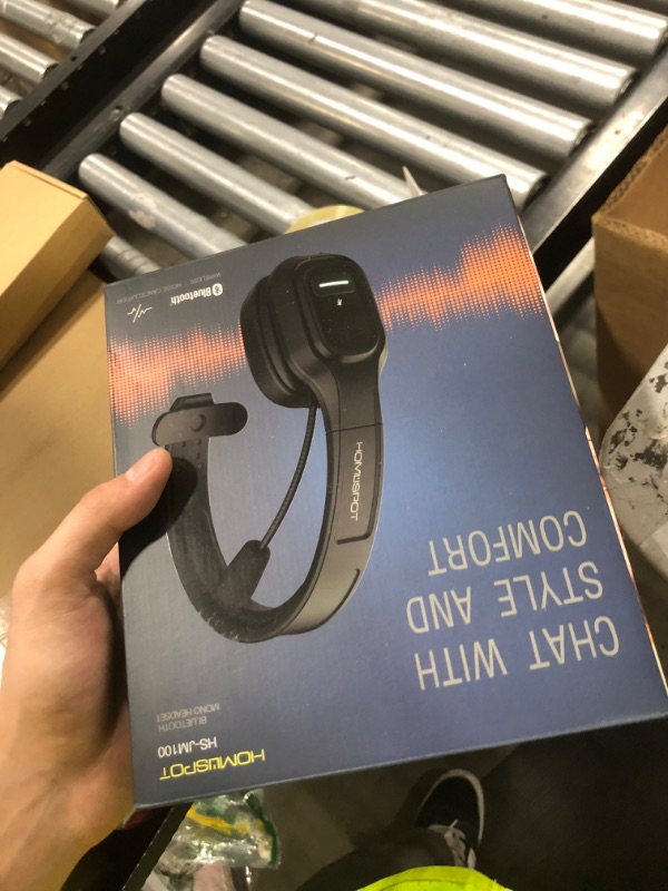 Photo 1 of HomeSpot JM100 Trucker Bluetooth Headset with AI Noise Canceling, Wireless Headset with Rotatable Microphone and Big Mute Button, 34 Hrs Talk Time for Trucking, Home Office, Call Center