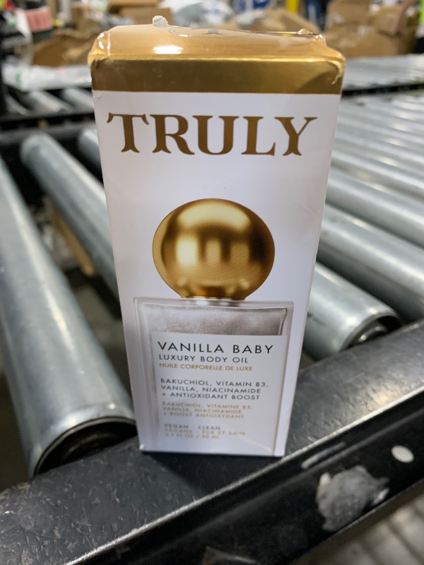 Photo 1 of Truly Beauty Vanilla Baby Luxury Body Oil | Plumping Body Shimmer Oil for Hydration & Firmness | With Bakuchiol & Niacinamide for Collagen Boost | Vanilla, Pear & Caramel Scent | Radiant Glow