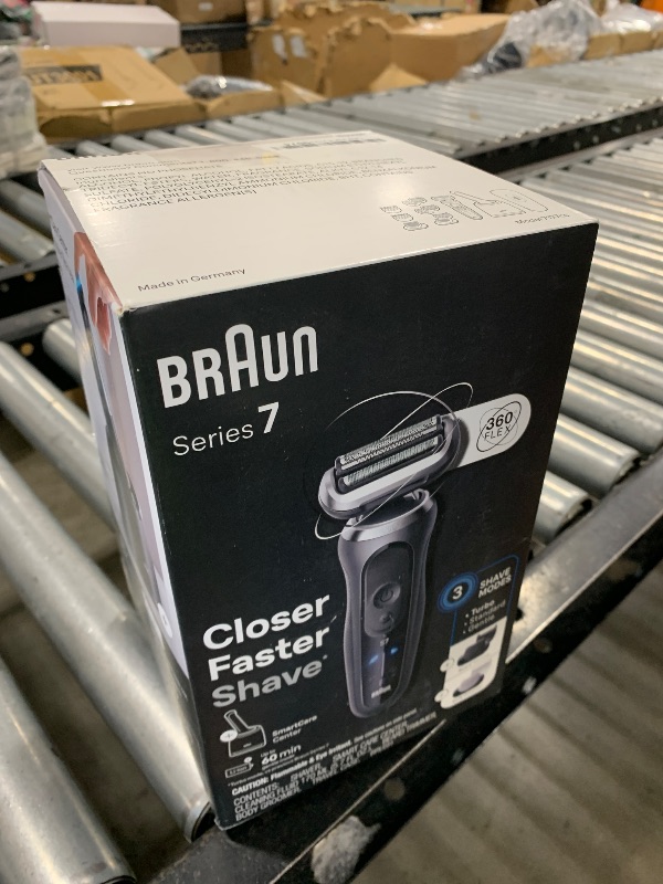 Photo 1 of Braun Electric Shaver for Men, Series 7 7177cc, Wet & Dry Shave, Turbo & Gentle Shaving Modes, Waterproof Foil Shaver, Space Grey