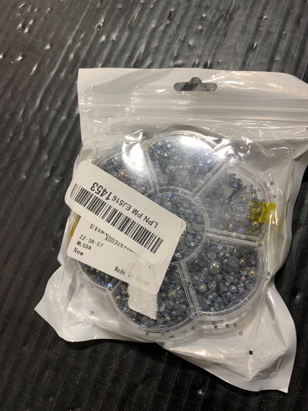 Photo 1 of 5600PCS Half Round Pearls Flatback Imitation Pearls for Crafts,7 Sizes for DIY Nails Art Crafting,Jewelry Making, Shoes,Cup,Phone Decoration (27 Dark Gray AB)