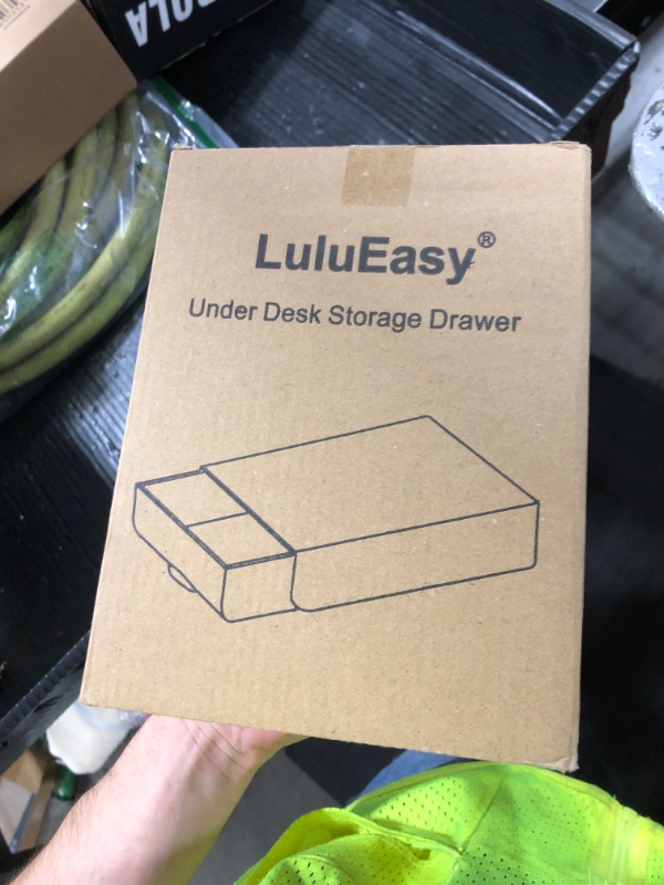 Photo 1 of LuluEasy 2 Pack Under Desk Drawer Self-Adhesive Desktop Storage Organizer, Hidden Attachable Slide Out Desk Drawer, Under Table Tray for Pencil Pen Stationery Office Organization, Gray